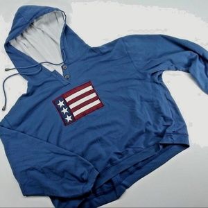 Blue Flag Hoodie short/cropped